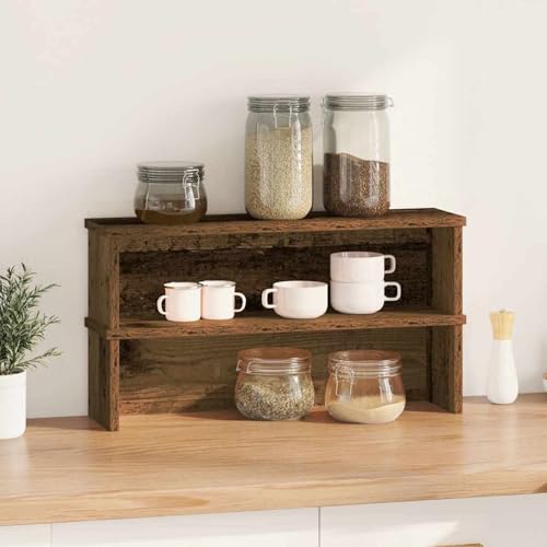 Homgoday Küchenregale Stapelbar 2 STK. Altholz-Optik 60x15x16 cm Küchenregale Model860514 Homgoday Küchenregale Stapelbar 2 STK. Altholz-Optik 60x15x16 cm Küchenregale Model860514 von Homgoday
