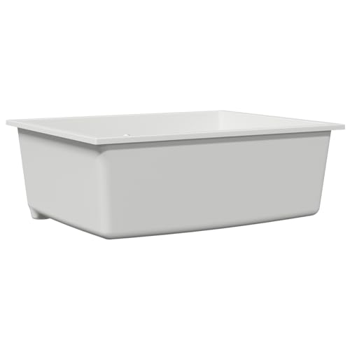 Homgoday Küchenspülbecken aus Weißem Granit mit Überlaufloch Küchenspüle Model4012350 von Homgoday