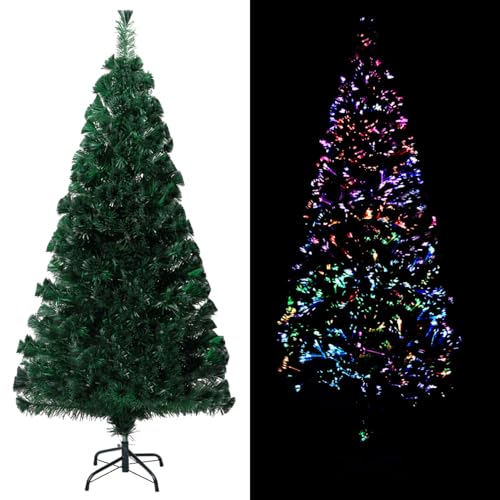 Homgoday Künstlicher Weihnachtsbaum mit St?nder Grün 150 cm Glasfaser Weihnachtsbaum schmücken Model321027 von Homgoday