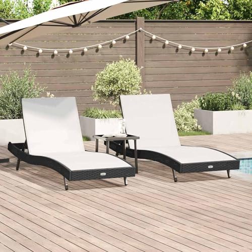 Homgoday Liegestühle 3 pcs Schwarz und Weiß 40 x 40 x 40,5 cm Poly-Rattan Loungesessel Model3381204 Homgoday Liegestühle 3 pcs Schwarz und Weiß 40 x 40 x 40,5 cm Poly-Rattan Loungesessel Model3381204 von Homgoday