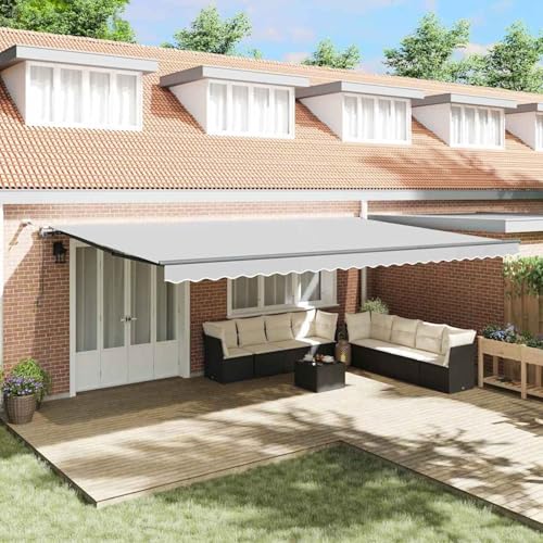 Homgoday Markise mit Anthrazit 6 x 3 m Metall Markise Model313264 von Homgoday