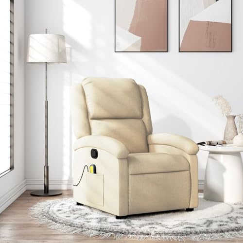 Homgoday Massage-Relaxsessel, cremefarbener Stoff Loungesessel Model3205419 von Homgoday