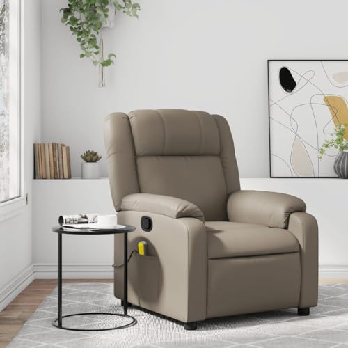Homgoday Massagesessel Fernsehsessel Relaxsessel Ruhesessel Liegesessel TV Sessel Polstersessel mit Manuelle Liegefunktion, Verstellbare Rückenlehne, für Wohnzimmer Cappuccino-Braun Kunstleder von Homgoday