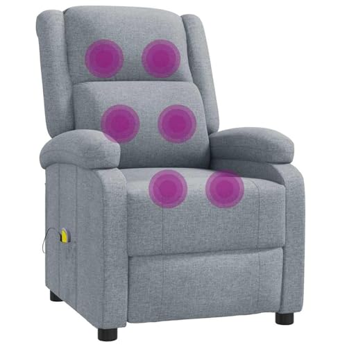 Homgoday Massagesessel Hellgrau Stoff Massagesessel Model340936 von Homgoday