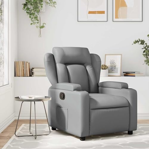 Homgoday Massagesessel Relaxsessel Grau Kunstleder Loungesessel Model3206022 von Homgoday