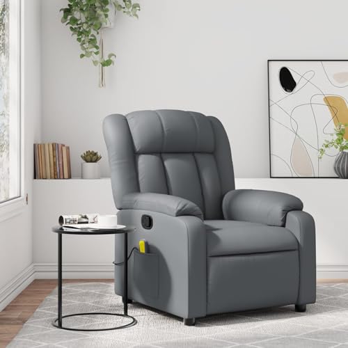 Homgoday Massagesessel Relaxsessel Grau Kunstleder Loungesessel Model3206242 von Homgoday