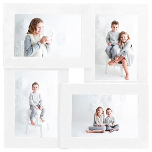 Homgoday Mehrfach-Bilderrahmen, Set mit 4 Bilderrahmen, Fotorahmen mit MDF-Platte, kann an der Wand oder am Tisch platziert werden, DIY-Bilderrahmen, Collage für Foto, Weiß Homgoday Mehrfach-Bilderrahmen, Set mit 4 Bilderrahmen, Fotorahmen mit MDF-Platte, kann an der Wand oder am Tisch platziert werden, DIY-Bilderrahmen, Collage für Foto, Weiß von Homgoday