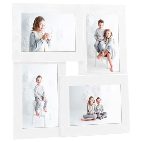 Homgoday Mehrfach-Bilderrahmen, Set mit 4 Bilderrahmen, Fotorahmen mit MDF-Platte, kann an der Wand oder am Tisch platziert werden, DIY-Bilderrahmen, Collage für Foto, Weiß Homgoday Mehrfach-Bilderrahmen, Set mit 4 Bilderrahmen, Fotorahmen mit MDF-Platte, kann an der Wand oder am Tisch platziert werden, DIY-Bilderrahmen, Collage für Foto, Weiß von Homgoday