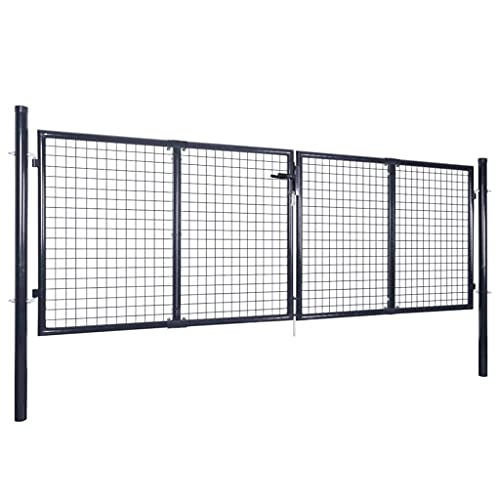 Homgoday Mesh-Gartentor Doppelflügeltor Doppeltor Gartentür Zauntor Hoftor Zauntür Gartenpforte Einfahrtstor Metalltor Einzeltor Hoftür Tor mit 3 Schlüssel Verzinkter Stahl 289 x 100 cm Grau Homgoday Mesh-Gartentor Doppelflügeltor Doppeltor Gartentür Zauntor Hoftor Zauntür Gartenpforte Einfahrtstor Metalltor Einzeltor Hoftür Tor mit 3 Schlüssel Verzinkter Stahl 289 x 100 cm Grau von Homgoday