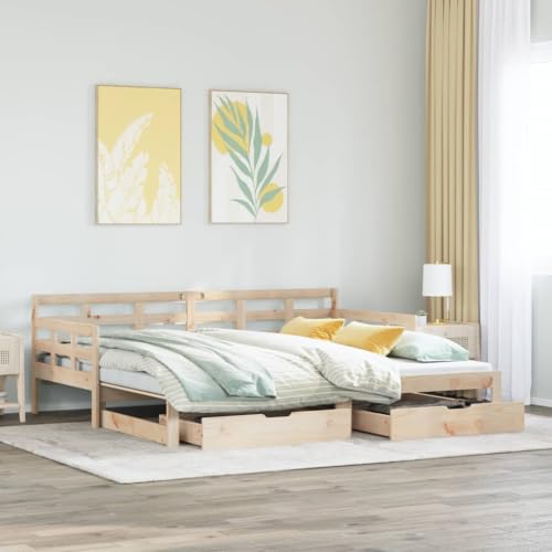 Homgoday Model 3302255IT 3302255IT Ausziehbares Schlafsofa mit Schubladen ohne Matratze, 90 x 200 cm, Schlafsofa, bereit für das Bett, Modell 3302255IT von Homgoday