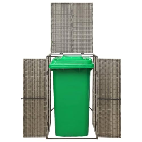 Homgoday Mülltonnenbox für 1 Tonne Grau 70x80x117 cm Poly Rattan Mülltonnenschuppen Model319864 Homgoday Mülltonnenbox für 1 Tonne Grau 70x80x117 cm Poly Rattan Mülltonnenschuppen Model319864 von Homgoday