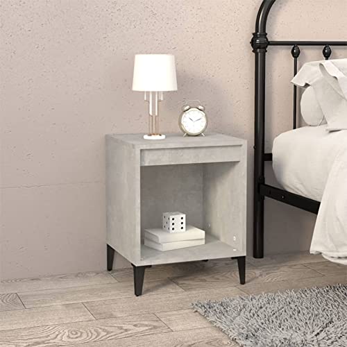 Homgoday Nachttisch, Betongrau, 40 x 35 x 50 cm, Nachttisch für Schlafzimmer, Haus, Dekoration, Design, Stil, Zimmer, Schlafzimmer, Tisch, Typ 1 Nachttisch, Möbel von Homgoday