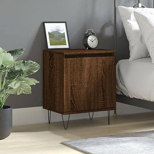 Homgoday Nachttisch aus technischem Holz, Eiche braun, 40 x 30 x 50 cm, Nachttisch für Schlafzimmer, Haus, Dekoration, Design, Stil, Zimmer, Schlafzimmer, Tisch, Möbel Typ 1 von Homgoday