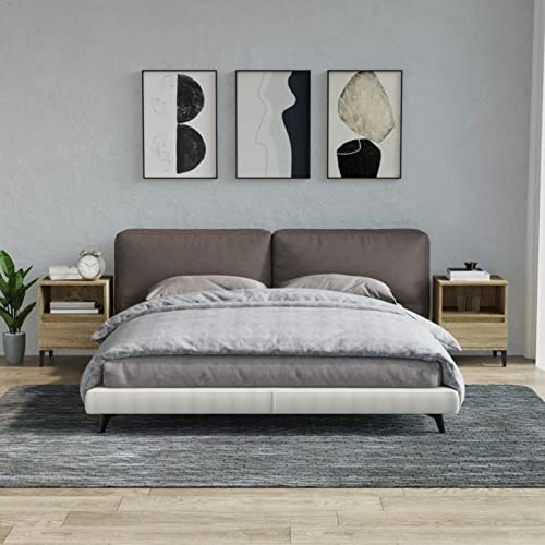 Homgoday Nachttische, 2 Stück, Sonoma-Eiche, 40 x 35 x 50 cm, Nachttisch für Schlafzimmer, Haus, Dekoration, Design, Stil Zimmer, Schlafzimmer, Tisch von Homgoday