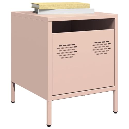 Homgoday Nachttische 2 Stück Rosa 35 x 39 x 43,5 cm aus Stahl, Sideboard Schrank, Bodenschrank, Büro-Möbel, Nachttisch für Schlafzimmer von Homgoday