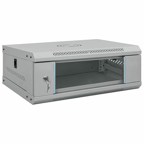 Homgoday Netzwerkschrank mit Speicher Grau 53 x 45 x 21 cm Stahl Netzwerkschrank Model42017646 von Homgoday