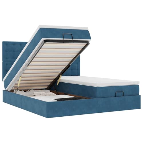 Homgoday Ottoman-Bett mit Matratzen & LEDs Dunkelblau 180x200 cm Samt Familienbett Model3314661 Homgoday Ottoman-Bett mit Matratzen & LEDs Dunkelblau 180x200 cm Samt Familienbett Model3314661 von Homgoday