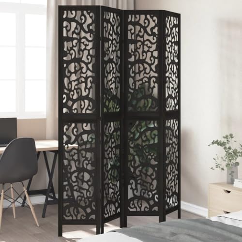 Homgoday Paravent aus 4 Paneelen, Massivholz, Paulownia, schwarz, Raumteiler, Raumteiler für Privatsphäre, Raumteiler, Raumteiler, faltbar, 40 x 220 cm Homgoday Paravent aus 4 Paneelen, Massivholz, Paulownia, schwarz, Raumteiler, Raumteiler für Privatsphäre, Raumteiler, Raumteiler, faltbar, 40 x 220 cm von Homgoday