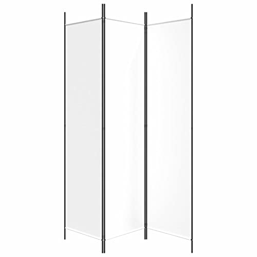 Homgoday Paravent mit 3 Paneelen, elegante Dekoration, faltbarer Raumteiler, Raumteiler, Weiß, 150 x 200 cm von Homgoday