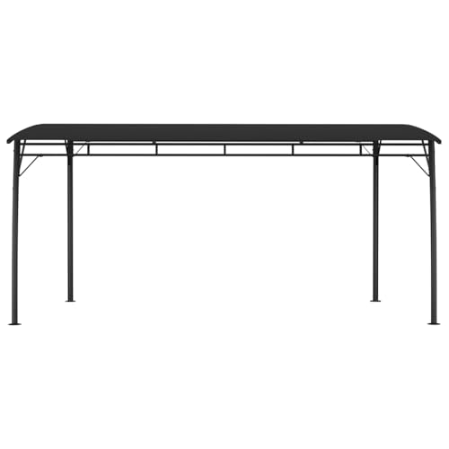 Homgoday Pergola Anthrazit mit Stoffdach | 4x3m | Stabiler Metallrahmen | Leicht Aufbau | Schutz vor Sonne & Wetter Model47979 von Homgoday