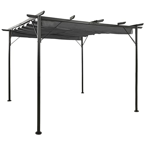 Homgoday Pergola mit Ausziehbarem Dach Pavillon Sonnenschutz Gartenpavillon Überdachung UV-und Wasserbeständig Partyzelt Gartenzelt für Terrasse Garten Anthrazit 3x3 m Stahl 180 g/m² Homgoday Pergola mit Ausziehbarem Dach Pavillon Sonnenschutz Gartenpavillon Überdachung UV-und Wasserbeständig Partyzelt Gartenzelt für Terrasse Garten Anthrazit 3x3 m Stahl 180 g/m² von Homgoday