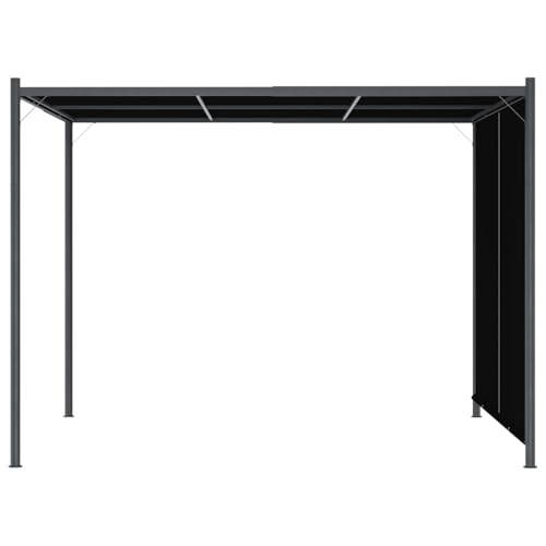 Homgoday Pergola mit verschieblichem Dach | Anthrazit | Pulverbeschichteter Stahl | 300x300x225 cm | Montage erforderlich Model49324 von Homgoday