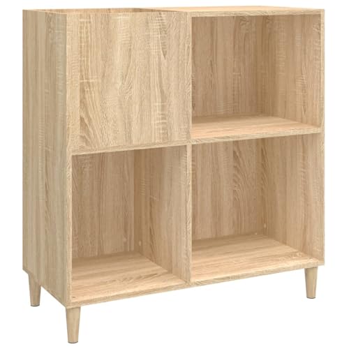 Homgoday Plattenschrank Sonoma-Eiche 84,5x38x89 cm Holzwerkstoff CD Aufbewahrung Model831992 von Homgoday