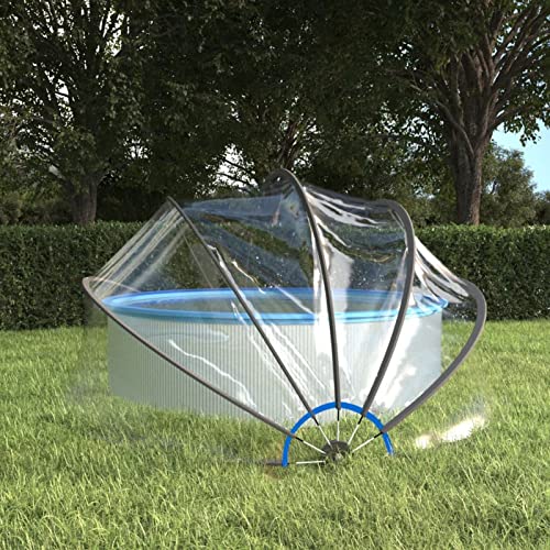 Homgoday Pool-Kuppel Poolüberdachung Pooldach Pool Abdeckung Gartendach Schwimmbadabdeckung Pooldach Poolabdeckung Dach für Aufstellpools Pool überdachung 376x188 cm PVC von Homgoday