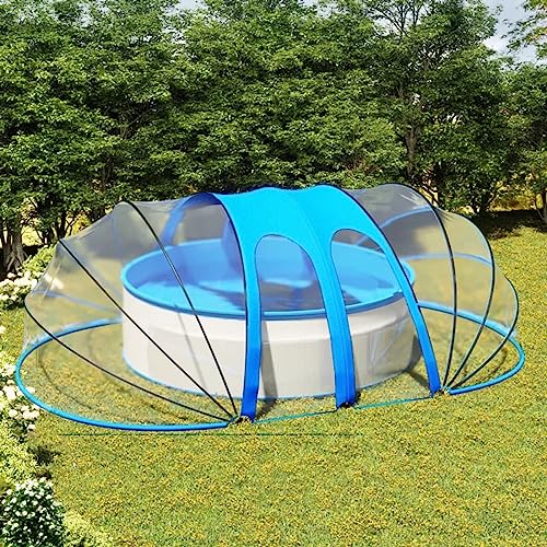 Homgoday Pool-Kuppel Poolüberdachung Pooldach Pool Abdeckung Gartendach Schwimmbadabdeckung Pooldach für Aufstellpools Poolabdeckung Dach Verstärkte Basis Oval Transparent 620x410x205 cm von Homgoday