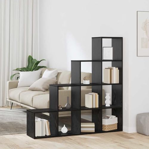 Homgoday Raumteiler Bücherregal Schwarze Eiche 131,5 x 29 x 131,5 cm Bücherregal Model879663 von Homgoday