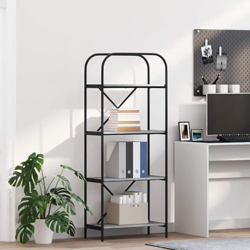 Homgoday Regal Grau Sonoma 60 x 30 x 146 cm Holzwerkstoff Regal Model879860 von Homgoday