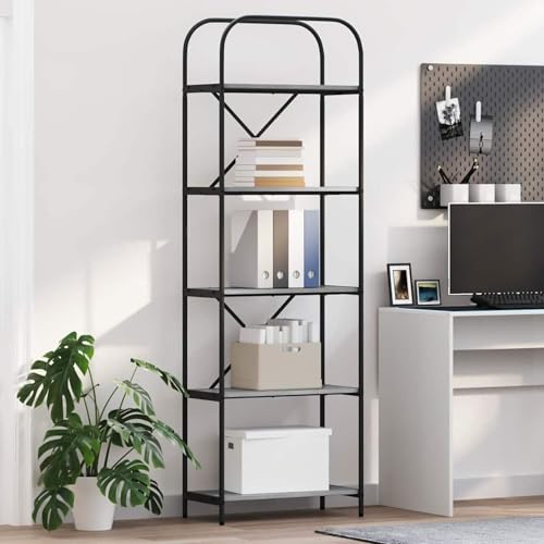 Homgoday Regal Grau Sonoma 60 x 30 x 183 cm Holzwerkstoff Regal Model879854 von Homgoday