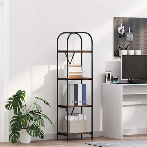Homgoday Regal Räuchereiche 40 x 30 x 146 cm Holzwerkstoff Regal Model879877 von Homgoday