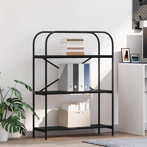 Homgoday Regal Schwarze Eiche 80 x 30 x 109 cm Holzwerkstoff Regal Model879845 von Homgoday
