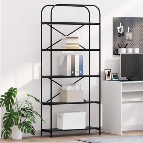 Homgoday Regal Schwarze Eiche 80 x 30 x 183 cm Holzwerkstoff Regal Model879833 von Homgoday