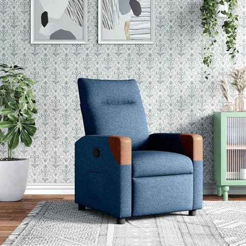 Homgoday Relaxsessel Blau Stoff Loungesessel Model4104815 von Homgoday