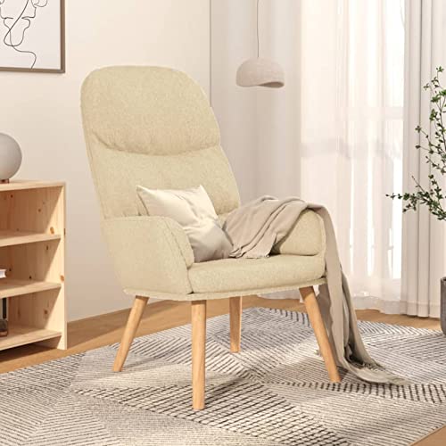 Homgoday Relaxsessel Fernsehsessel Ruhesessel Loungesessel TV-Sessel Schlafsessel Lesesessel Einzelsofa Sessel Relaxliege Einzelliegesessel für Wohnzimmer Schlafzimmer Creme Stoff von Homgoday