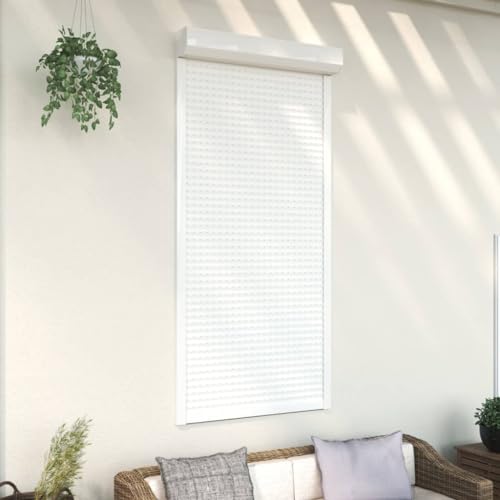 Homgoday Rollladen Aluminium Rollladenpanzer Behang Rolladen Rolladenbehang Vorbaurollladen Vorbaurolladen Rolllade für Fenster 100x210 cm Weiß von Homgoday