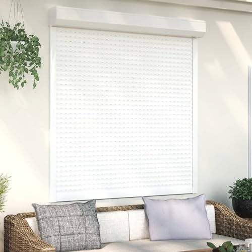 Homgoday Rollladen Aluminium Rollladenpanzer Behang Rolladen Rolladenbehang Vorbaurollladen Vorbaurolladen Rolllade für Fenster 140x150 cm Weiß von Homgoday