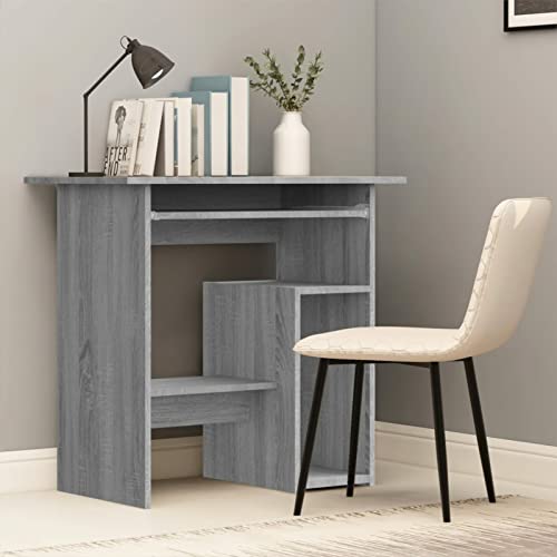 Homgoday SONOMA Schreibtisch Grau 80 x 45 x 74 cm Schreibtisch Sperrholz Schreibtisch Platzsparend Schreibtisch Gaming Schreibtisch von Homgoday