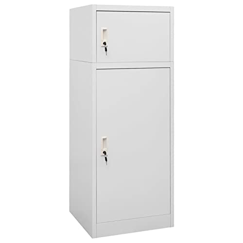 Homgoday Sattelschrank Mehrzweckschrank Sattelspind Stallspind Stahlschrank Metallschrank Sattelschrank für Sättel Reitschrank Sattelhalter Schließfachschrank Hellgrau 53x53x140 cm Stahl von Homgoday