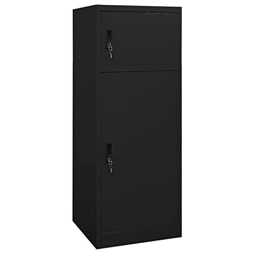Homgoday Sattelschrank Mehrzweckschrank Sattelspind Stallspind Stahlschrank Metallschrank Sattelschrank für Sättel Reitschrank Sattelhalter Schließfachschrank Schwarz 53x53x140 cm Stahl von Homgoday