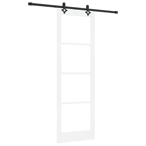 Homgoday Schiebetür Set 'ORKDAL'aus Weißem Massivholz & Glas, Innentür mit Glas 'ORKDAL'Weiß 78x232x4 cm Sliding Door Model3332164 Homgoday Schiebetür Set 'ORKDAL'aus Weißem Massivholz & Glas, Innentür mit Glas 'ORKDAL'Weiß 78x232x4 cm Sliding Door Model3332164 von Homgoday