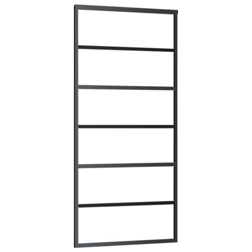 Homgoday Schiebetür mit Beschlag 90x205 cm ESG-Glas & Aluminium Schiebetüren Komplettset von Homgoday