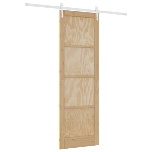 Homgoday Schiebetür mit Beschlagsatz 78x232 cm Massivholz Kiefer, Innentür 'ORKDAL'78x232x4 cm Massivholz Kiefer Sliding Door Model3333754 von Homgoday
