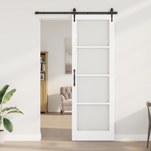 Homgoday Schiebetür mit Beschlagsatz ORKDAL Weiß 78x232 cm Schiebetüren Komplettset Homgoday Schiebetür mit Beschlagsatz ORKDAL Weiß 78x232 cm Schiebetüren Komplettset von Homgoday