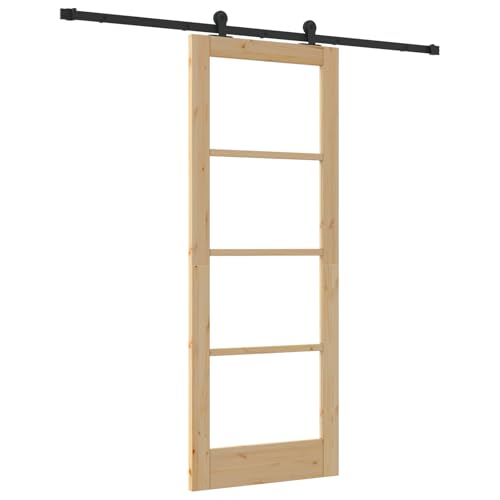 Homgoday Schiebetür mit Beschlagsatz 'ORKDAL'aus massivem Holz & Glas, Innentür mit Glas 'ORKDAL'78x202x4 cm aus massivem Holz Kiefer Sliding Door Model3332019 Homgoday Schiebetür mit Beschlagsatz 'ORKDAL'aus massivem Holz & Glas, Innentür mit Glas 'ORKDAL'78x202x4 cm aus massivem Holz Kiefer Sliding Door Model3332019 von Homgoday