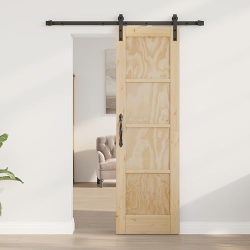 Homgoday Schiebetür mit Beschlagset 61x198.5 cm aus massivem Kiefernholz Schiebetüren Komplettset Homgoday Schiebetür mit Beschlagset 61x198.5 cm aus massivem Kiefernholz Schiebetüren Komplettset von Homgoday
