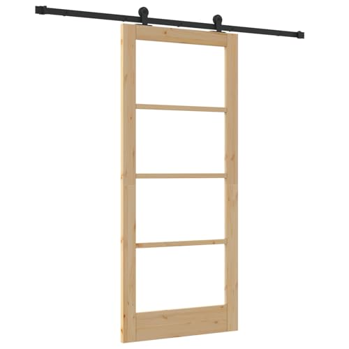 Homgoday Schiebetür mit Beschlagset 'ORKDAL'Massivholz & Glas, Innentür mit Glas 'ORKDAL'86x198,5x4 cm Massivholz Kiefer Sliding Door Model3332031 Homgoday Schiebetür mit Beschlagset 'ORKDAL'Massivholz & Glas, Innentür mit Glas 'ORKDAL'86x198,5x4 cm Massivholz Kiefer Sliding Door Model3332031 von Homgoday