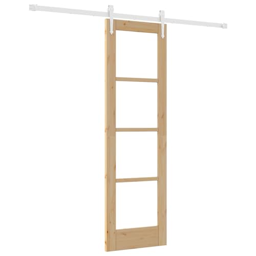 Homgoday Schiebetür mit Hardware Set 61x198.5 cm aus massivem Kiefernholz Sliding Door Model3332405 Homgoday Schiebetür mit Hardware Set 61x198.5 cm aus massivem Kiefernholz Sliding Door Model3332405 von Homgoday